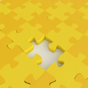 Missing 3d puzzle piece as concept Stock Illustration
