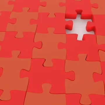 Missing 3d puzzle piece as concept Stock Illustration