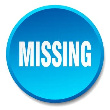 Missing blue round flat isolated push button Illustrazione stock