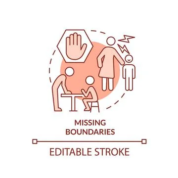Missing boundaries red concept icon イラスト素材