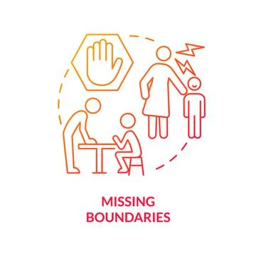 Missing boundaries red gradient concept icon イラスト素材