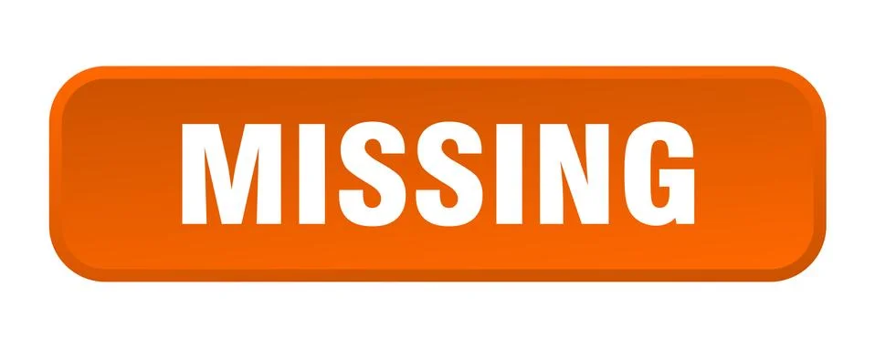 Missing button. missing square 3d push button Stock Illustration