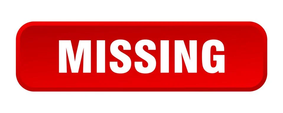 Missing button. missing square 3d push button Illustrazione stock