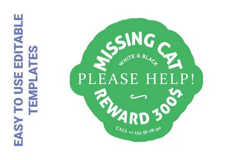 Missing cat sticker, vector illustration design Stock Illustration