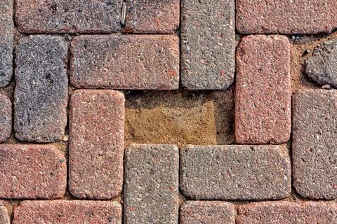 Missing Cobblestone Brick Foto stock