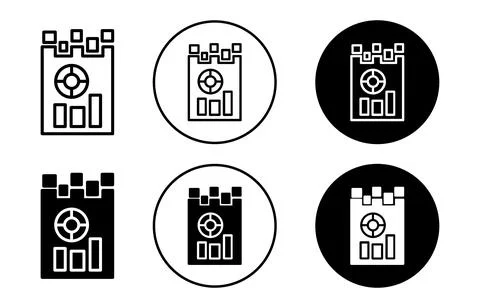 Missing data pattern icon collection of outline thin line symbol or sign Illustrazione stock