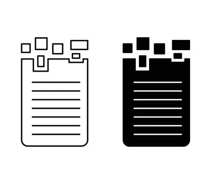 Missing data pattern outline icon collection or set. Missing data pattern T.. Stock Illustration