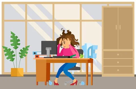 Missing deadline, bad time management. Work in high stress conditions and under Illustrazione stock