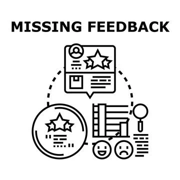 Missing feedback concept meaning user review problem Иллюстрация