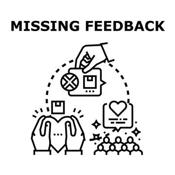 Missing feedback concept receiving negative evaluation Иллюстрация