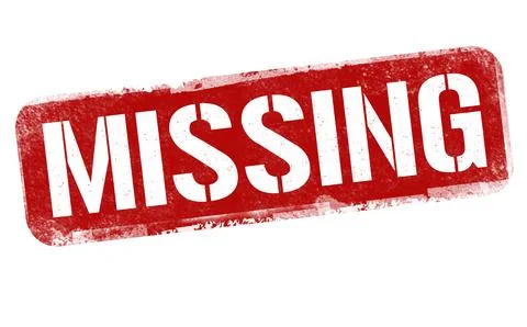 Missing grunge rubber stamp Stock Illustration