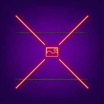 Missing image neon vector illustration. No image available vector concept. Illustrazione stock