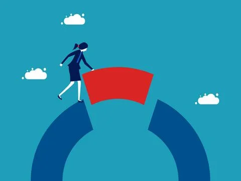 Missing important piece. complete assembly. business concept vector Stock Illustration