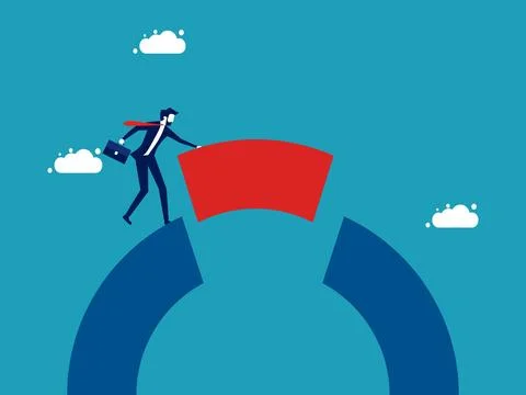 Missing important piece. complete assembly. business concept vector Stock Illustration