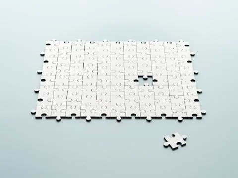 Missing jigsaw pieces 스톡 사진