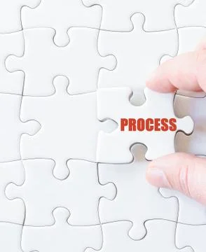 Missing jigsaw puzzle piece with text Stock Photos