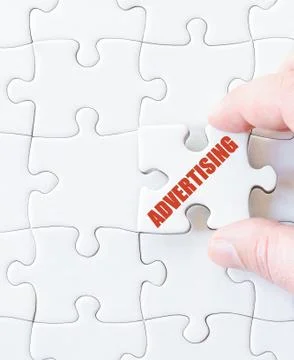 Missing jigsaw puzzle piece with text Stock Photos