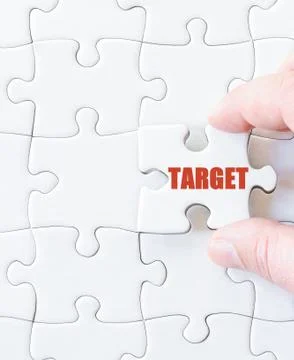 Missing jigsaw puzzle piece with text Stock Photos