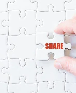 Missing jigsaw puzzle piece with text Stock Photos