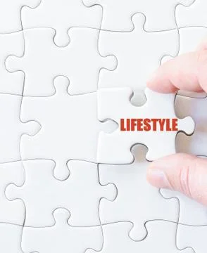 Missing jigsaw puzzle piece with text Stock Photos