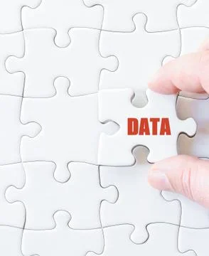 Missing jigsaw puzzle piece with text Stock Photos