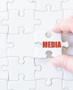 Missing jigsaw puzzle piece with text Stock Photos