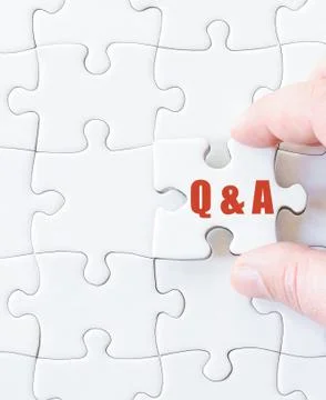 Missing jigsaw puzzle piece with text Q and A Stock Photos