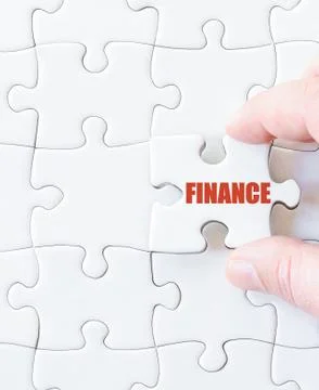 Missing jigsaw puzzle piece with word  FINANCE Stock Illustration