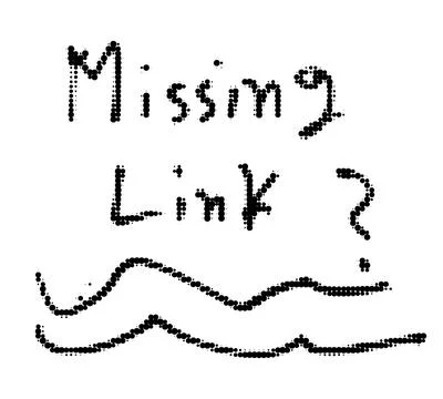 Missing link handwritten question with question connection uncertainty Stock Illustration