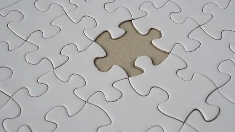 Missing part of white puzzle. Stock Footage 157395235