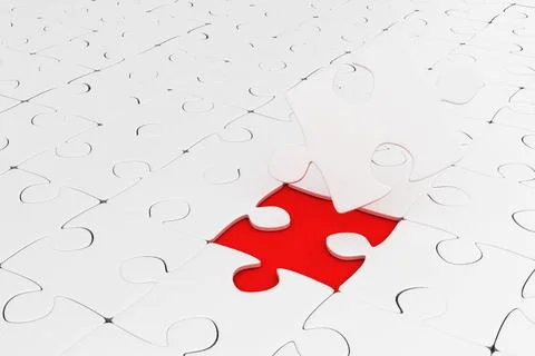 Missing piece of jigsaw puzzle Stock Illustration