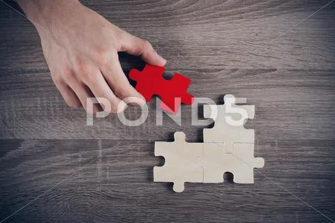 Missing piece of a puzzle Stock Photos