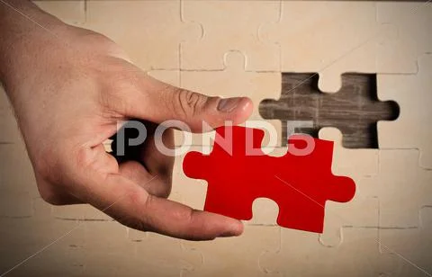 Missing piece of a puzzle Stock Photos
