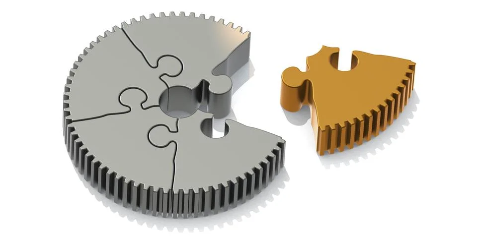Missing pieces of round puzzle Stockillustratie