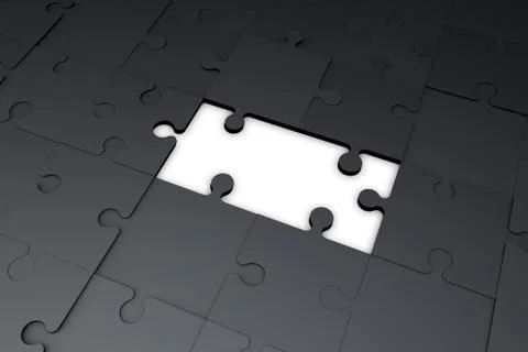 Missing Pieces For Your Text on Dark Puzzle Stock Illustration