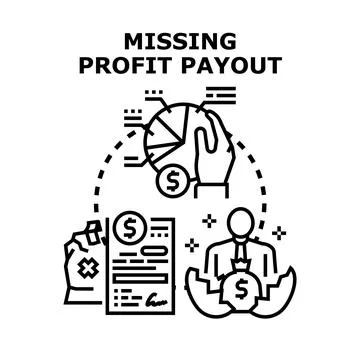 Missing profit payout concept vector illustration Иллюстрация
