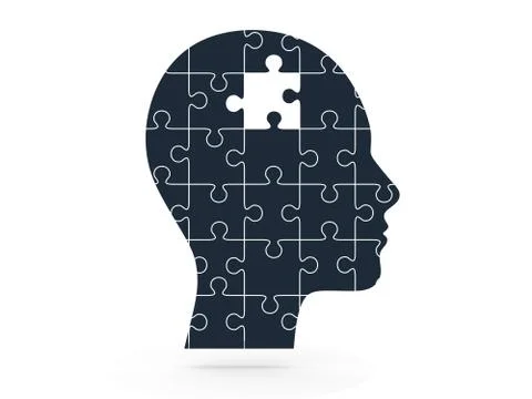 Missing puzzle and human head Stock Illustration