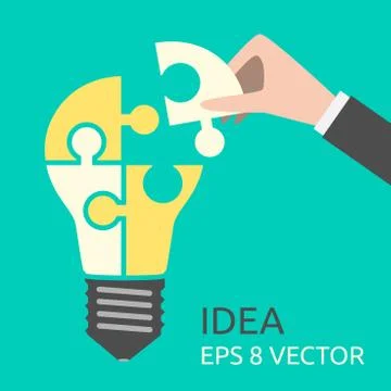 Missing puzzle for lightbulb Stock Illustration