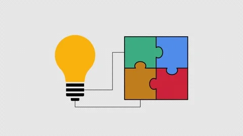 Missing Puzzle Piece Animation. Light Turns Off Without Connection Stock Footage 308819337