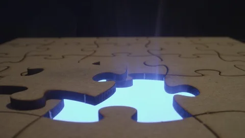 The missing puzzle piece concept abstract - Autism Awareness Stock Footage 129338463