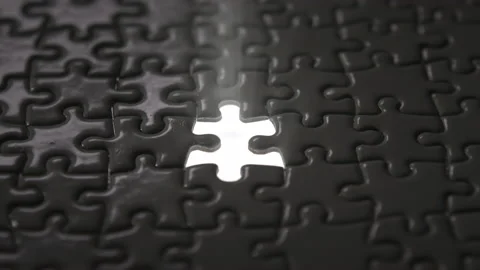 Missing Puzzle Piece Pan To Center Stock Footage 164133361