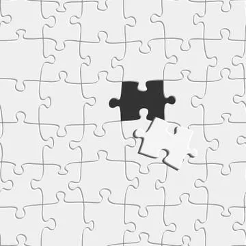 Missing puzzle piece vector graphic illustration. idea concept out Stock Illustration