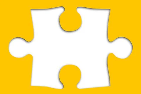 Missing puzzle piece with yellow background Stock-Illustration