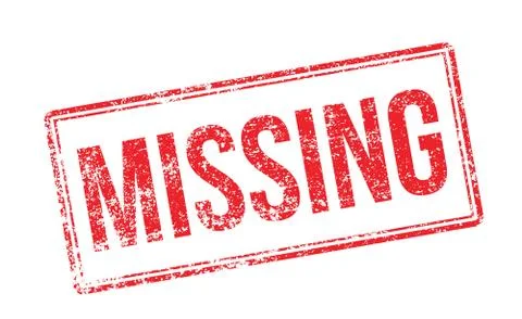 Missing red rubber stamp on white Stock Illustration