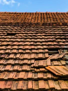 Missing roof tiles Stock Photos