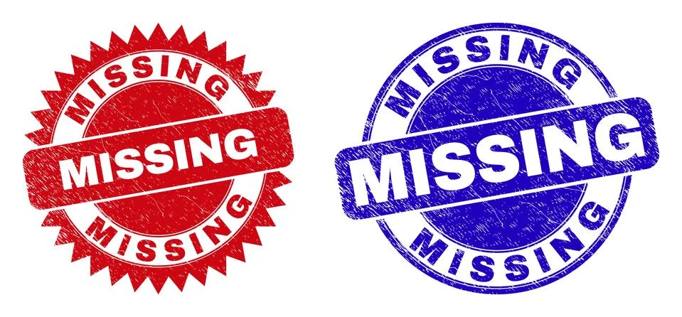 MISSING Round and Rosette Watermarks with Scratched Surface Stock Illustration