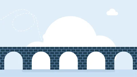 Missing section of bridge span. Construction architecture bridge design Stock Footage 323761824