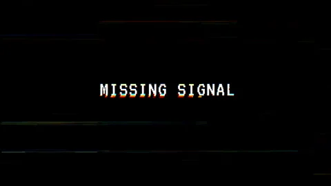 Missing signal glitch text with VHS distortion effect Stock-Footage 320607428