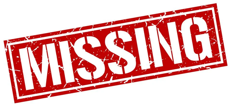 Missing square grunge stamp Stock Illustration