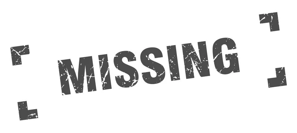 Missing stamp. missing square grunge sign. missing Stock Illustration